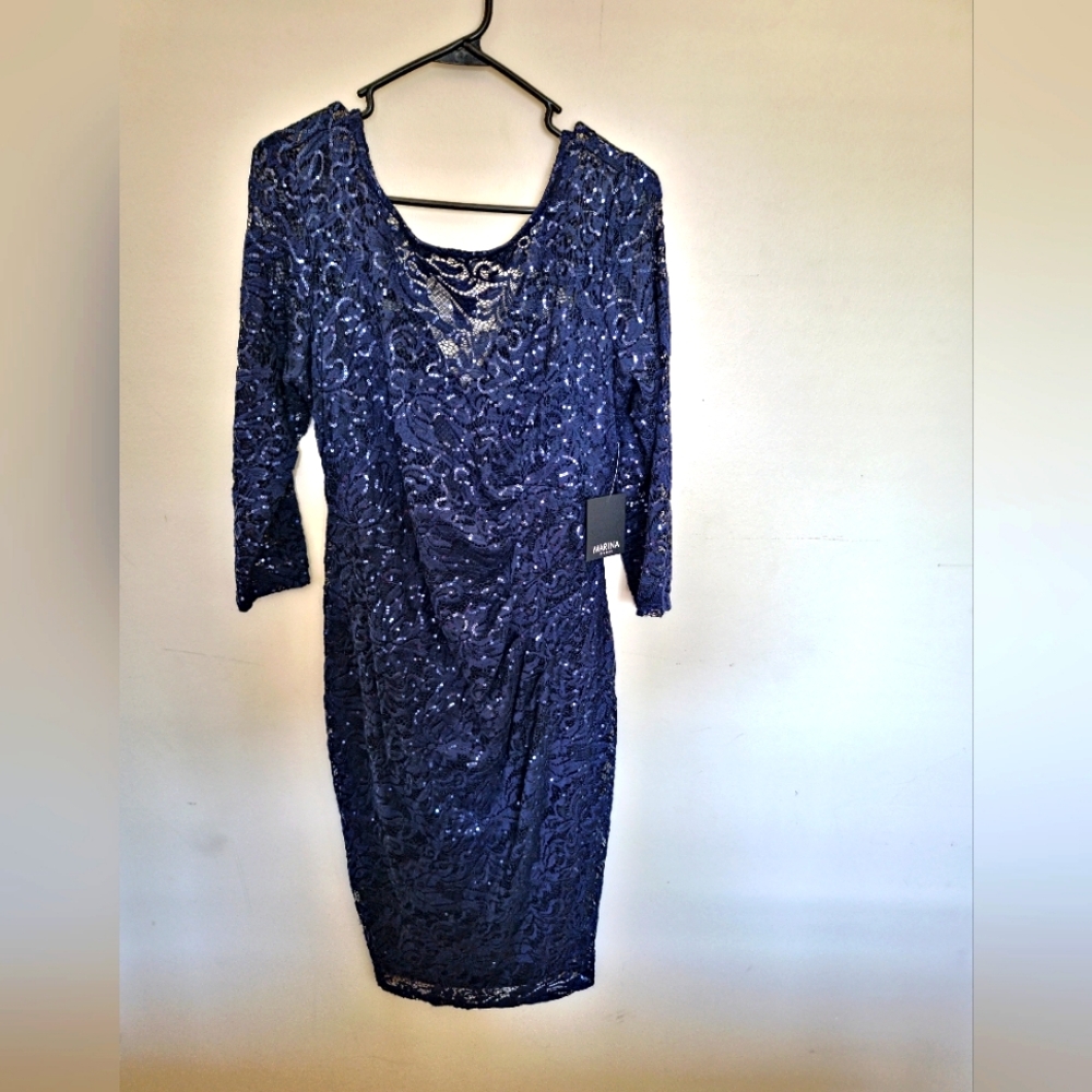 NWT navy blue sequin dress size 14